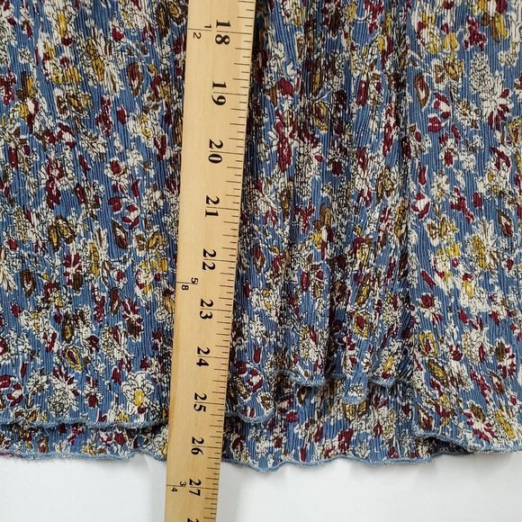 Angie Blouse‎ Top Blue Floral Beaded Womens M - Picture 9 of 11